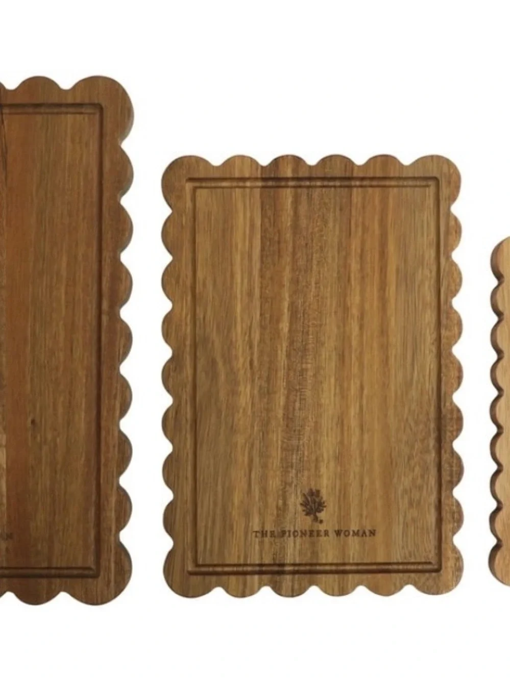 The Pioneer Woman 3-Piece Acacia Wood Scalloped Cutting Boards